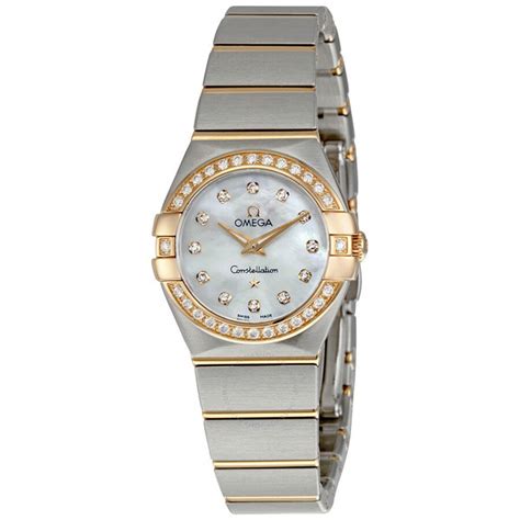 omega constellation mini ladies watch|omega constellation diamond bezel.